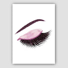 Pink Watercolour and Glitter Effect Eyelashes Poster