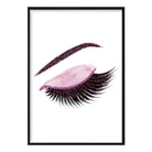 Pink Watercolour and Glitter Effect Eyelashes Poster