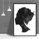 Black Silhouette Woman Head Poster