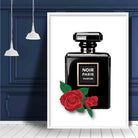 Black Perfume Noir Red Roses 2 Art Print Poster