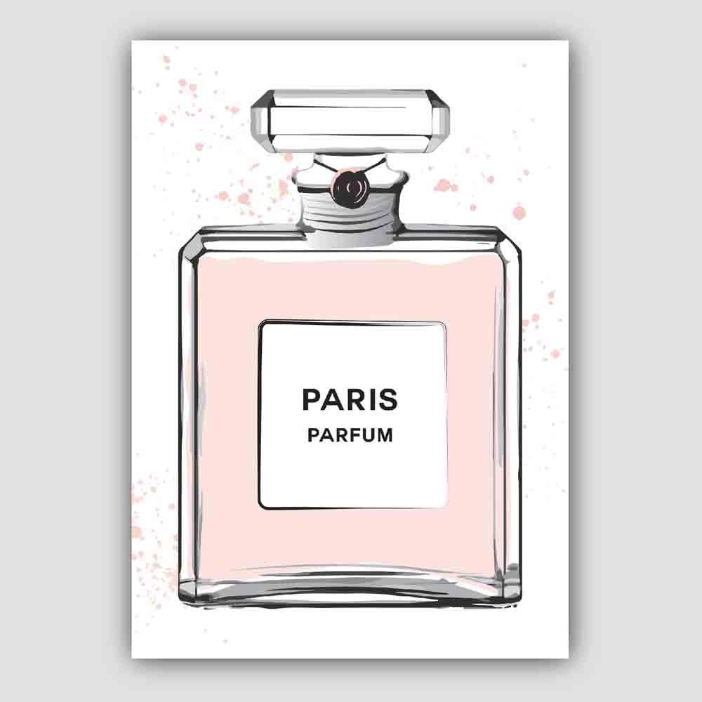 Blush Pink Paris Perfume Bottle Poster