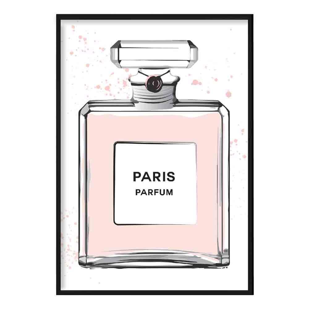 Blush Pink Paris Perfume Bottle Poster