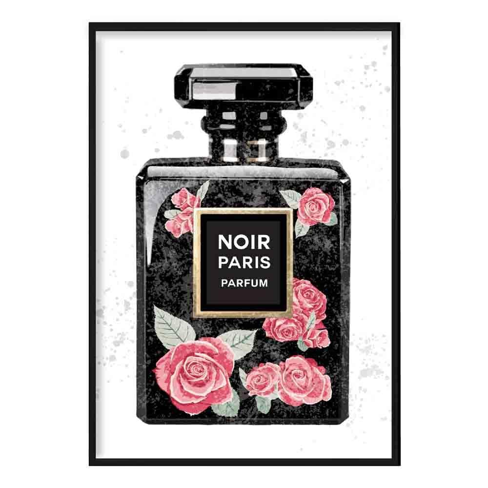 Black Marble Perfume Noir Pink Roses 1 Art Print Poster