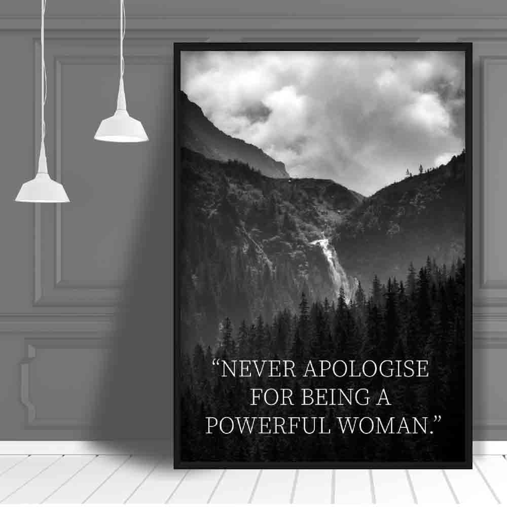 Black & White Photo Forest Courage Quote Print