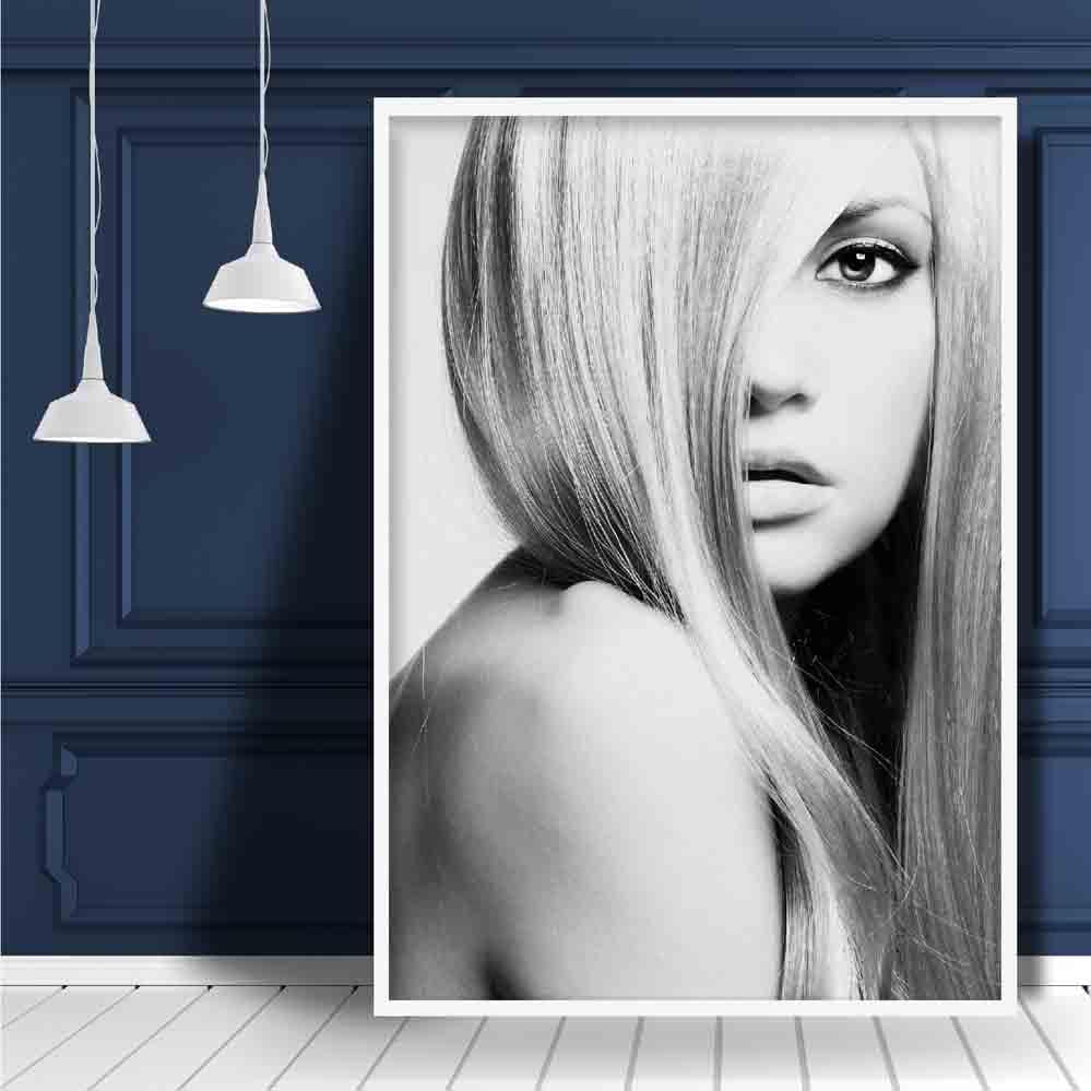 Black & White Fashion Photo Blonde Woman Print