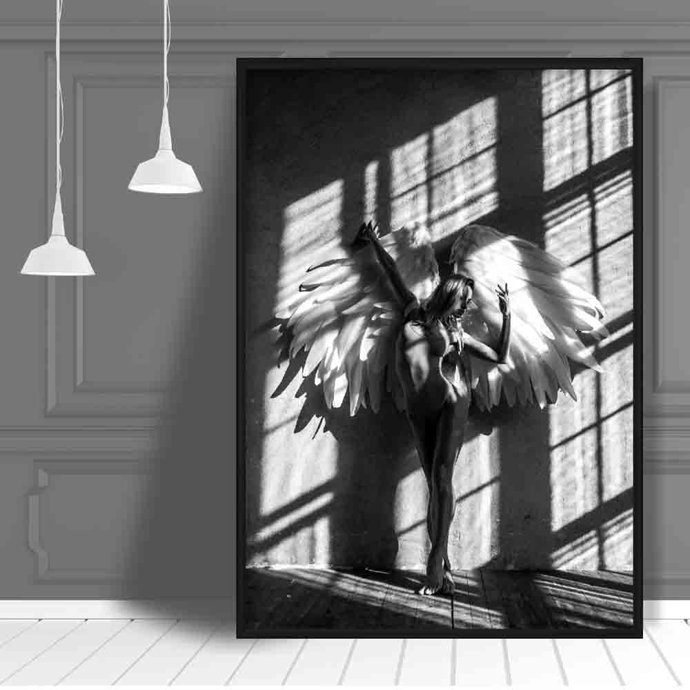 Angel in Window Shadow Photo Print