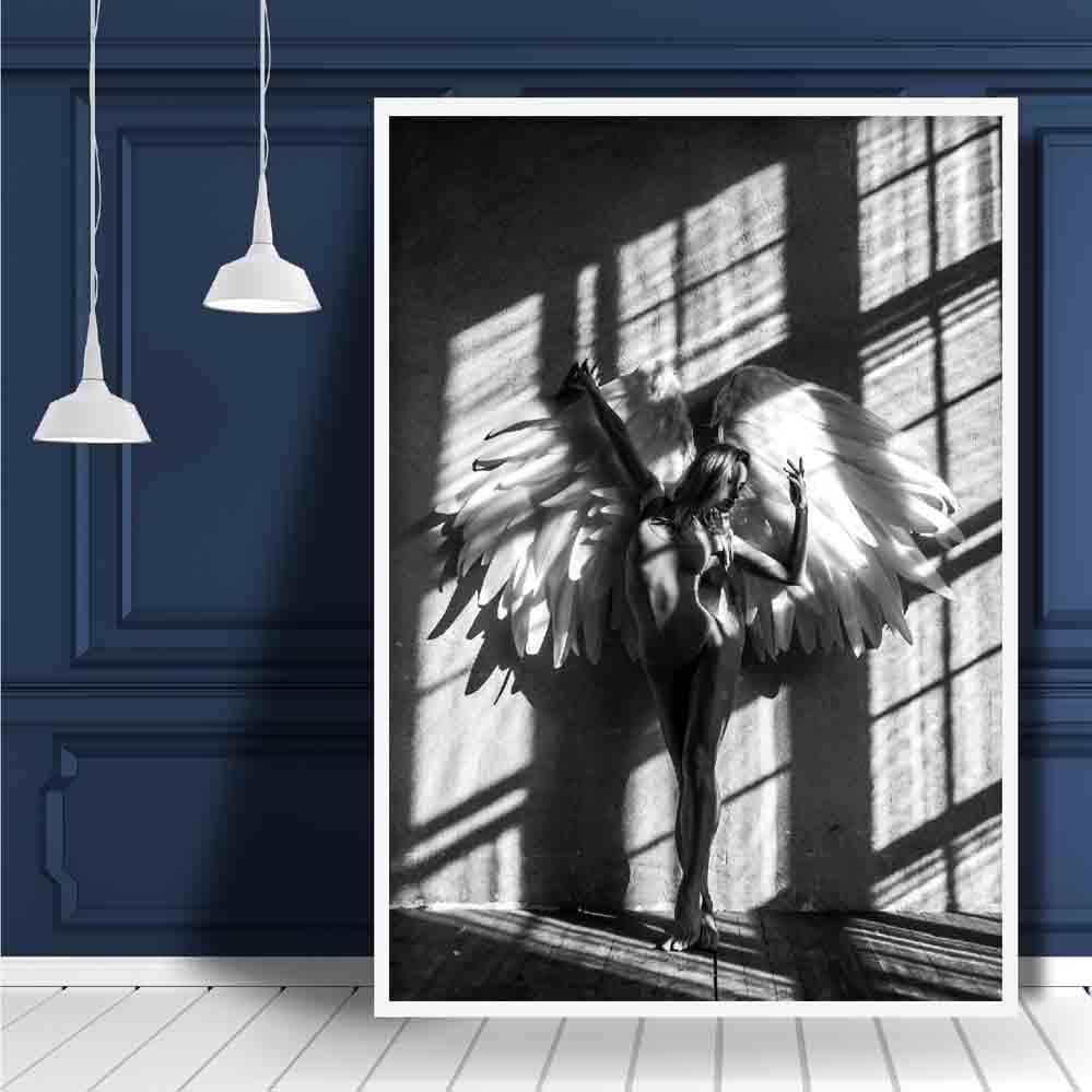 Angel in Window Shadow Photo Print