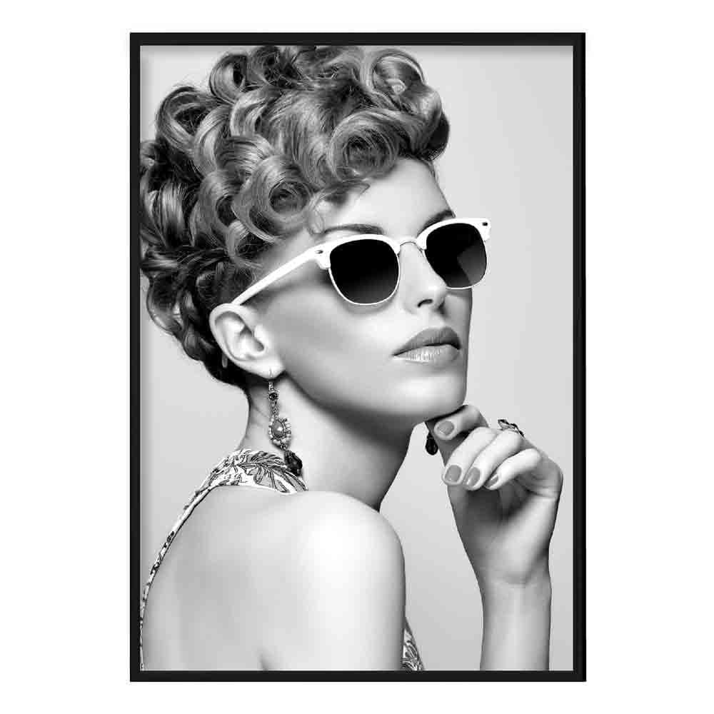 Retro Woman Sunglasses Photo Print