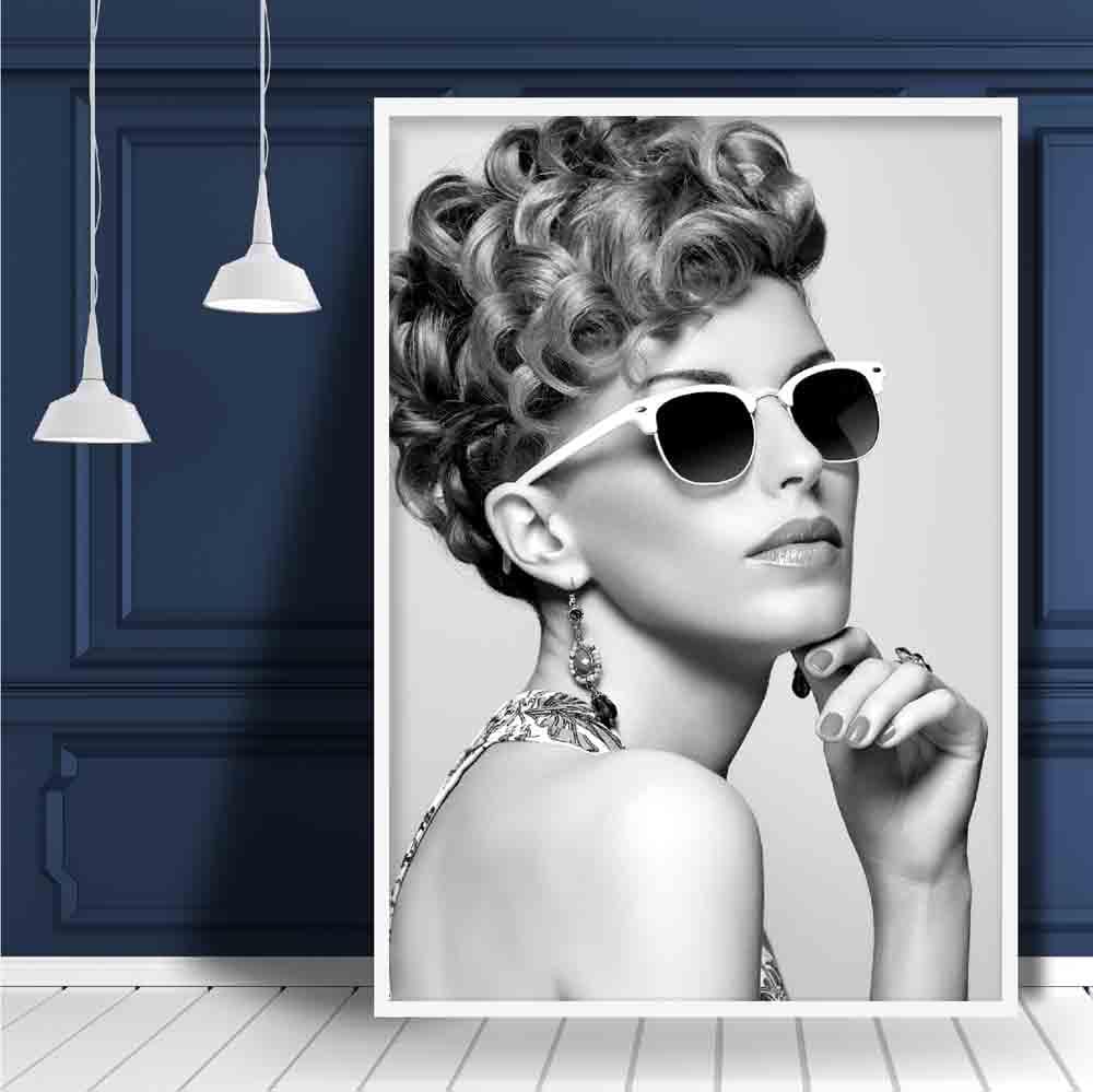 Retro Woman Sunglasses Photo Print