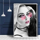 Woman Pink Sunglasses Photo Print