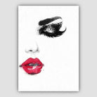 Watercolour Fashion Illustration abstract Face Red Lips