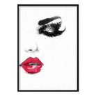 Watercolour Fashion Illustration abstract Face Red Lips