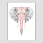 GEOMETRIC set of 3 Blush PINK Elephant Art Prints