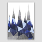 Geometric Poly Navy Blue and Grey Mountains Poster