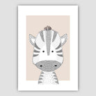 Zebra Sketch Style Nursery Beige Poster