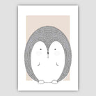Hedgehog Sketch Style Nursery Beige Poster