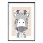 Giraffe Sketch Style Nursery Beige Poster