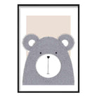 Bear Sketch Style Nursery Beige Poster