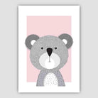 Koala Sketch Style Nursery Baby Pink Poster