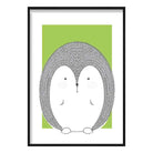 Hedgehog Sketch Style Nursery Green Poster