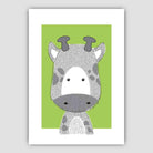 Giraffe Sketch Style Nursery Green Poster