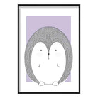 Hedgehog Sketch Style Nursery Lilac Poster