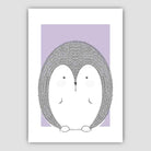 Hedgehog Sketch Style Nursery Lilac Poster