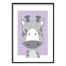 Giraffe Sketch Style Nursery Lilac Poster