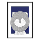 Lion Sketch Style Nursery Navy Blue Poster