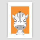 Zebra Sketch Style Nursery Orange Poster