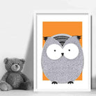 Owl Sketch Style Nursery Orange Poster