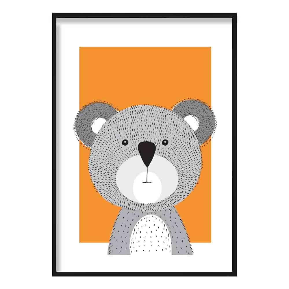 Koala Sketch Style Nursery Orange Poster