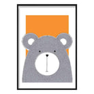 Bear Sketch Style Nursery Orange Poster