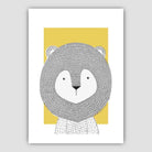 Lion Sketch Style Nursery Yellow Poster