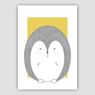 Hedgehog Sketch Style Nursery Yellow Poster