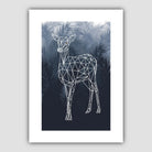 Deer Doe with Navy Palms Geometric Art Print