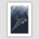 Geometric Dolphin with Navy Palms Art Print