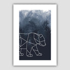 Abstract Geometric with Navy Palms Bear Poster