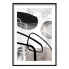 Abstract Black and Grey Shapes No 1 Poster