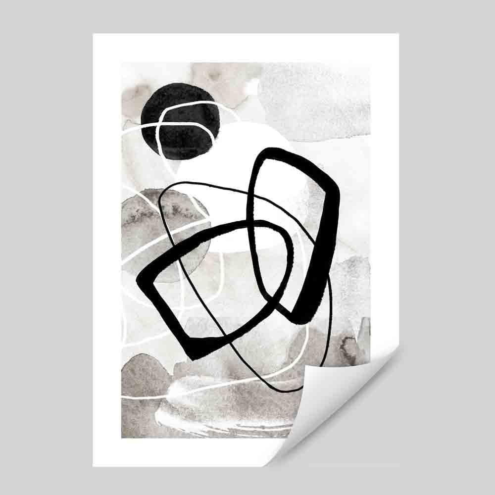 Abstract Black and Grey Shapes No2 Poster