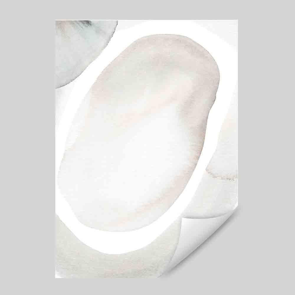 Beige and Grey Watercolour Shapes Art Print 03