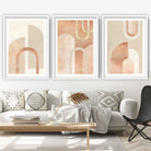 Geometric Beige & Terracotta Arches Set of 3 Wall Art Prints