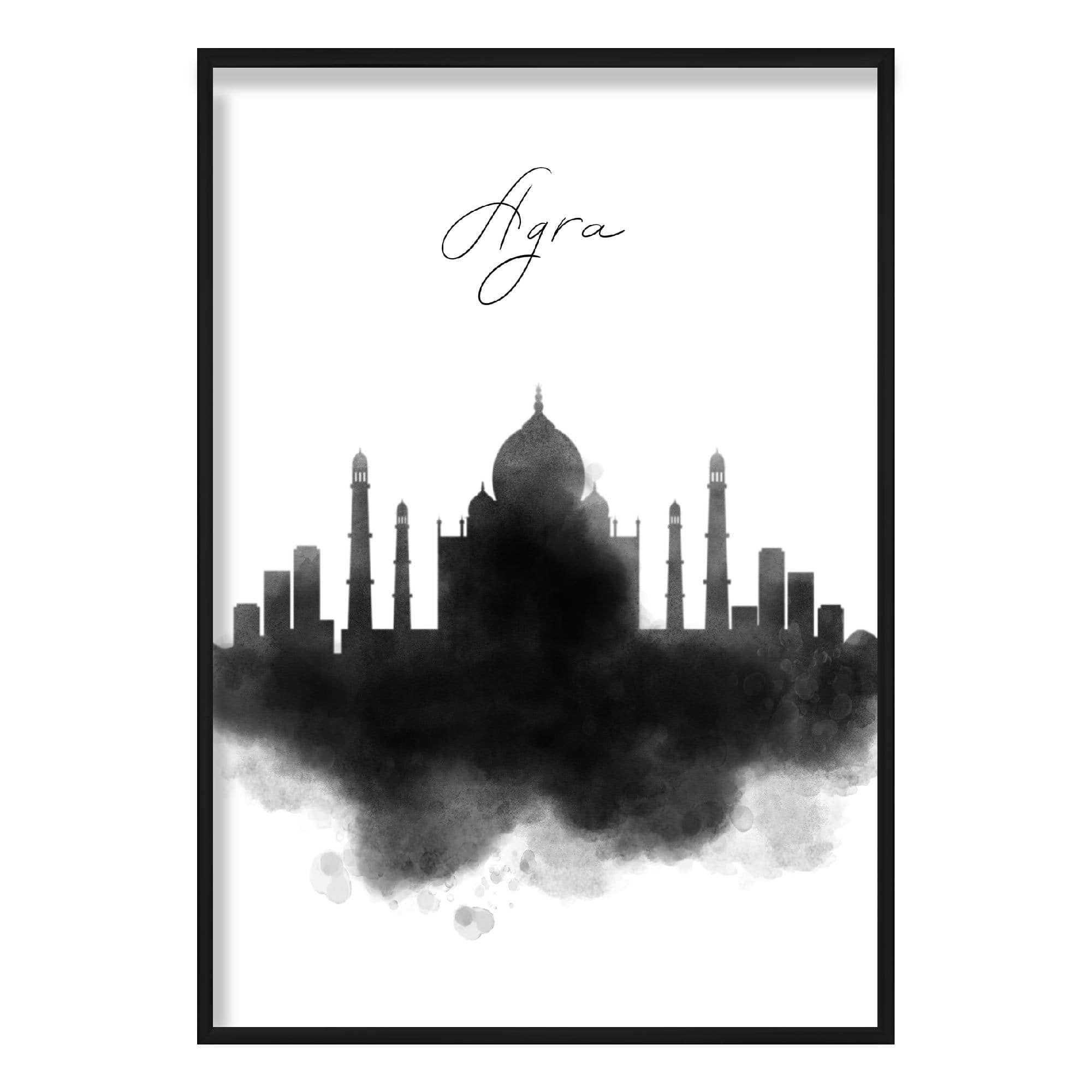 Agra Watercolour Skyline Cityscape Print