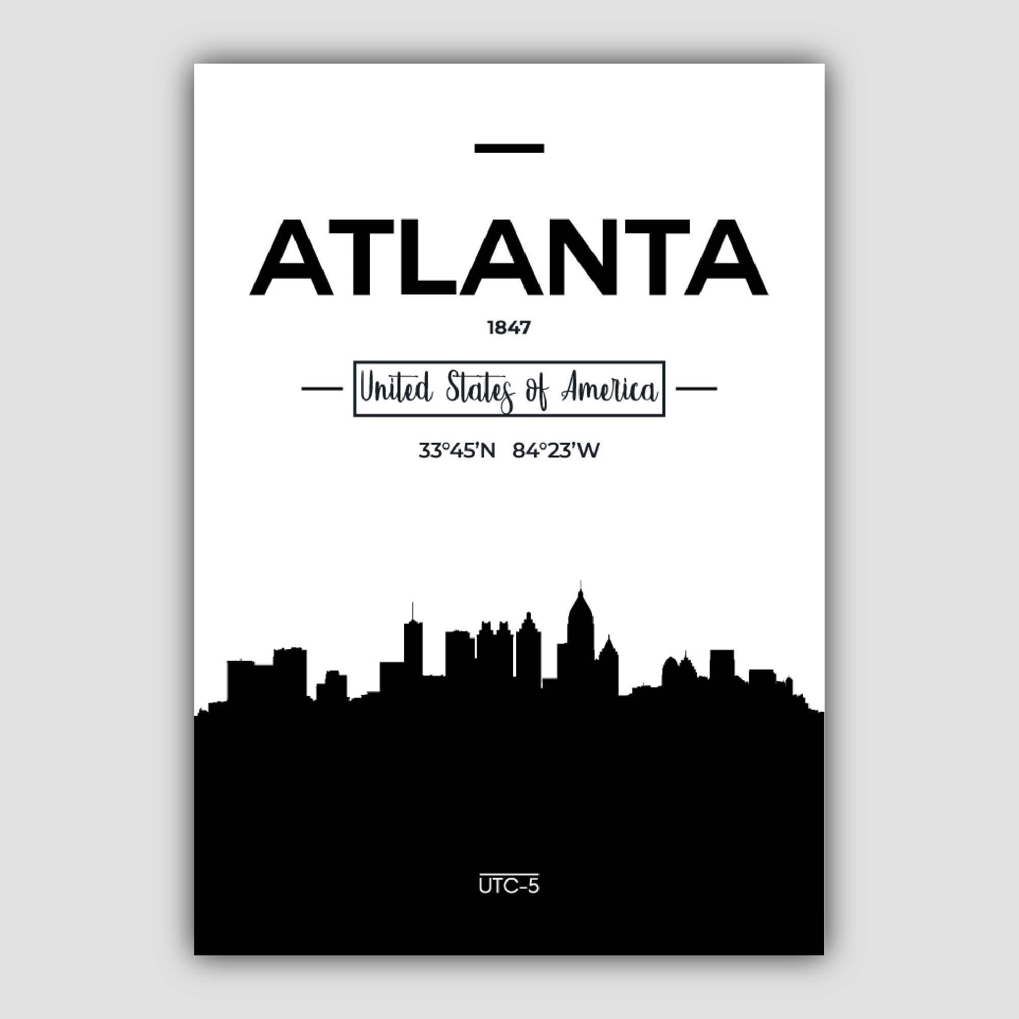 Atlanta USA Skyline Cityscape Poster