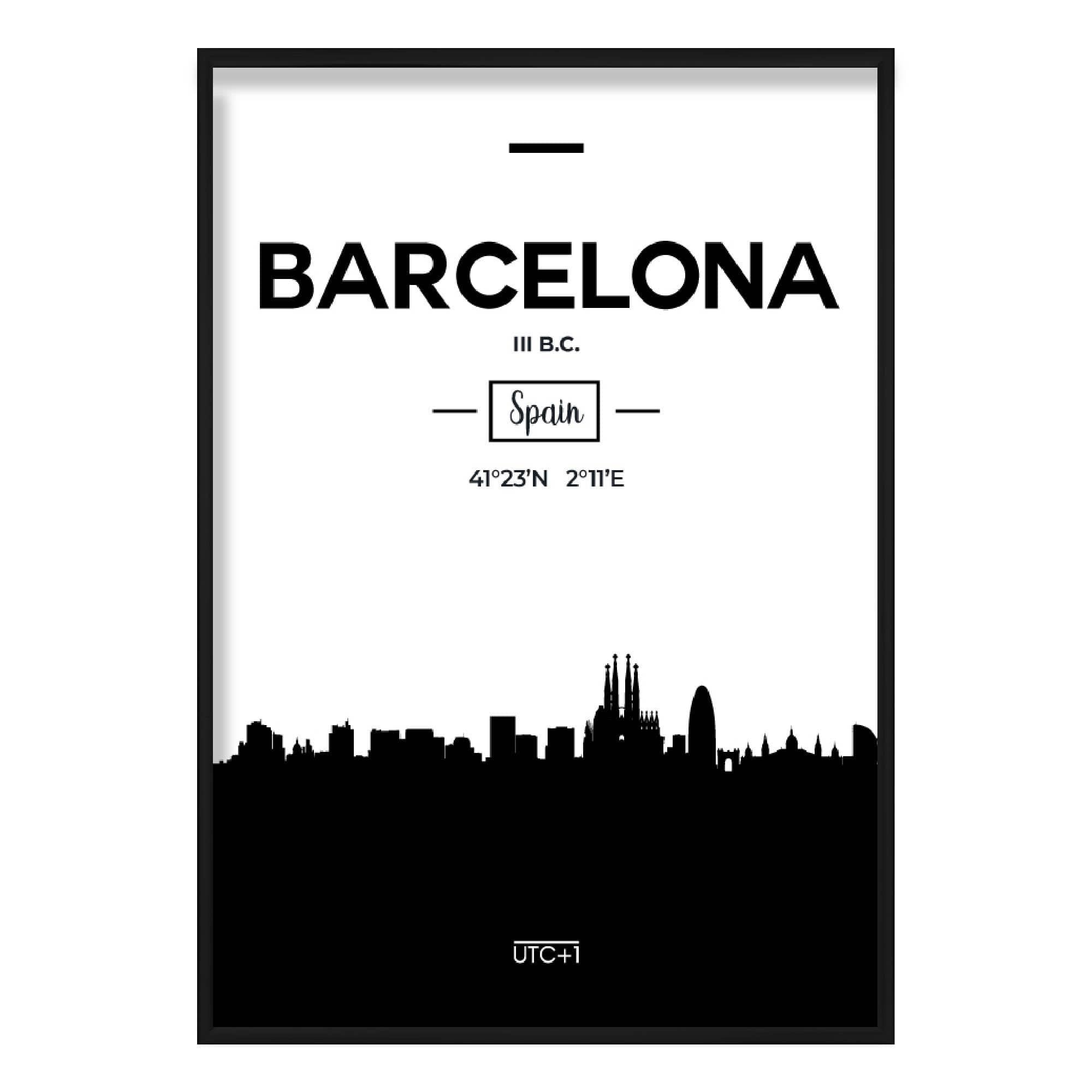 Barcelona Spain Skyline Cityscape Print