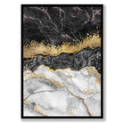 Abstract Black Marble and Gold No 2 Poster