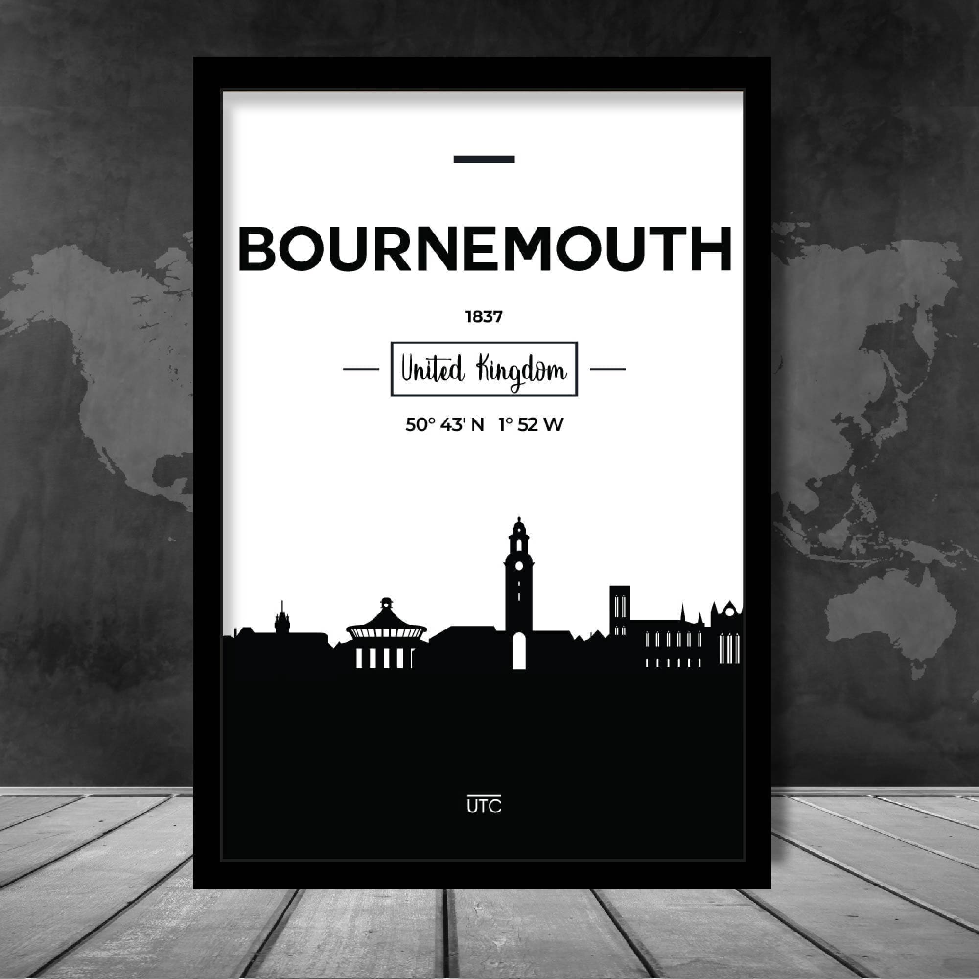 Bournemouth City Skyline Cityscape Print