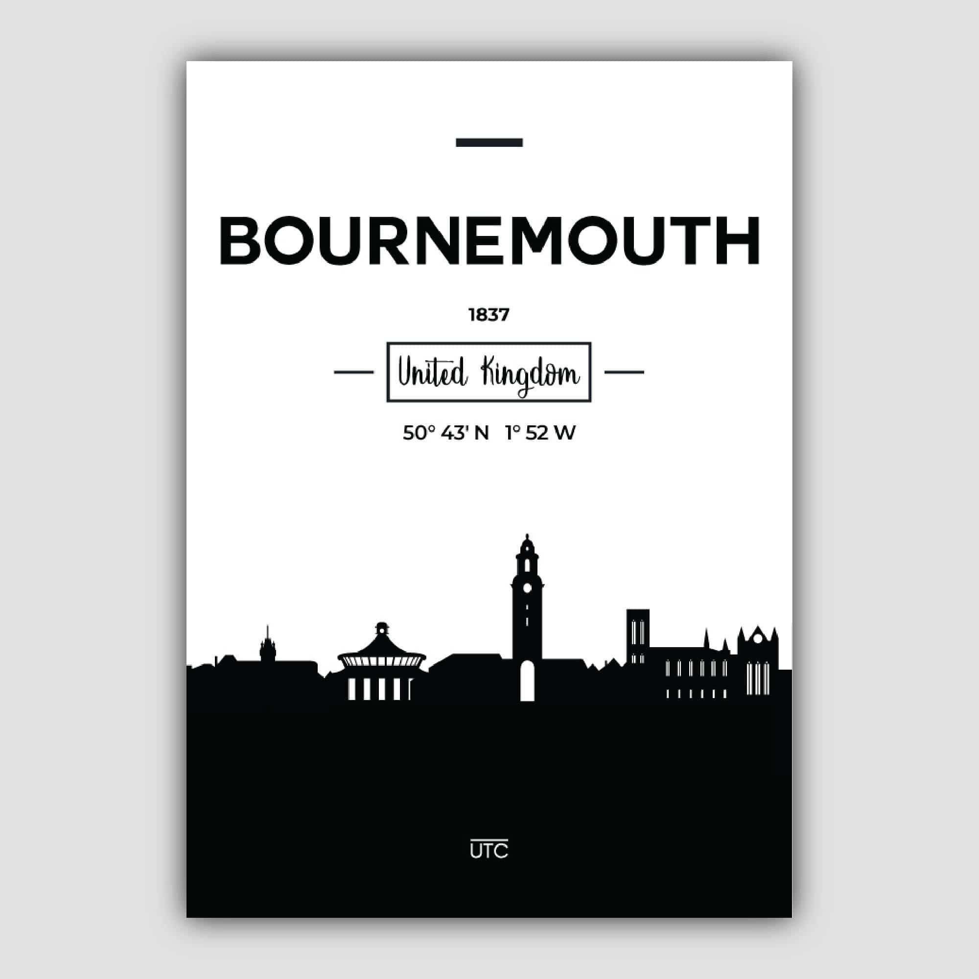 Bournemouth City Skyline Cityscape Print