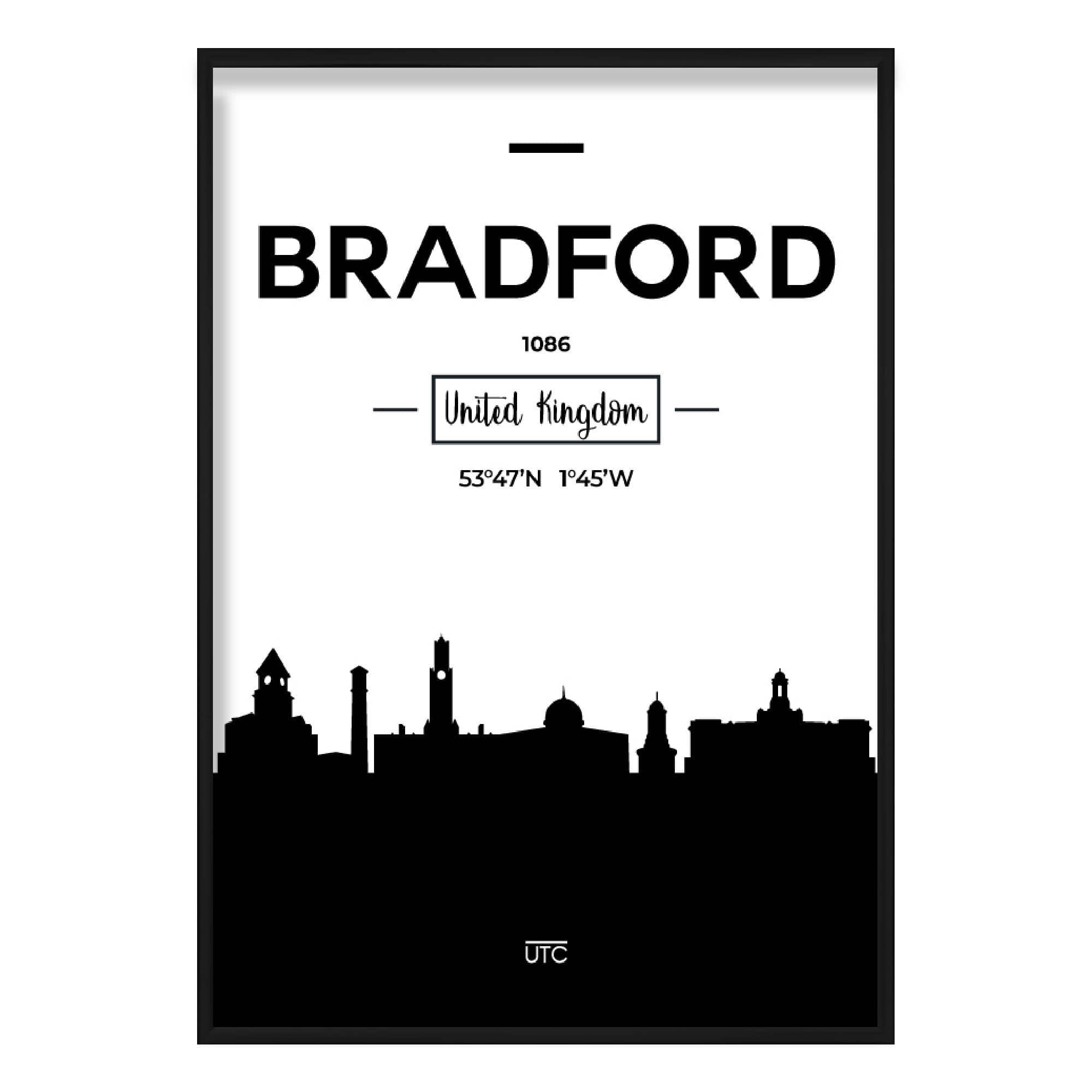 Bradford City Skyline Cityscape Print