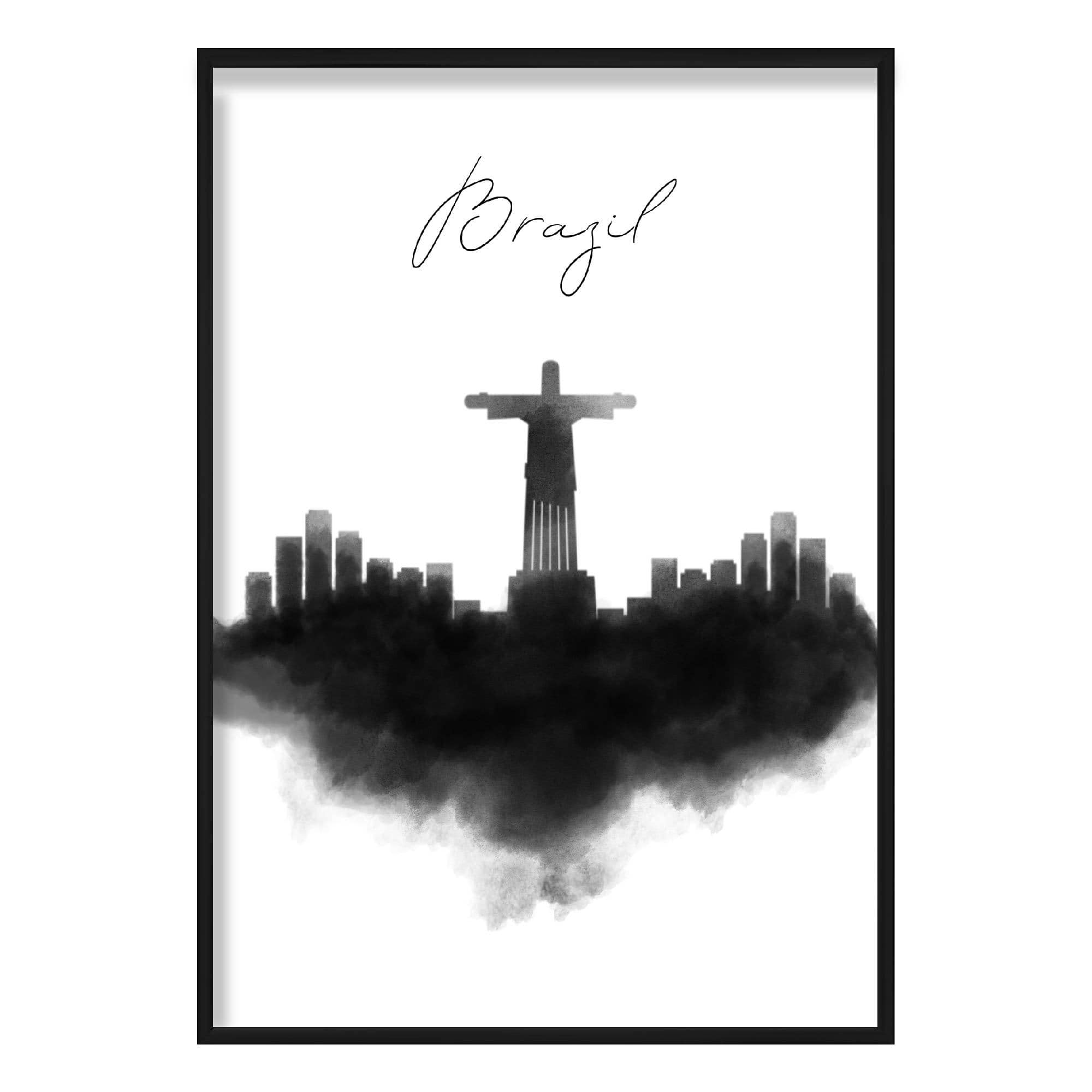 Brazil Watercolour Skyline Cityscape Print
